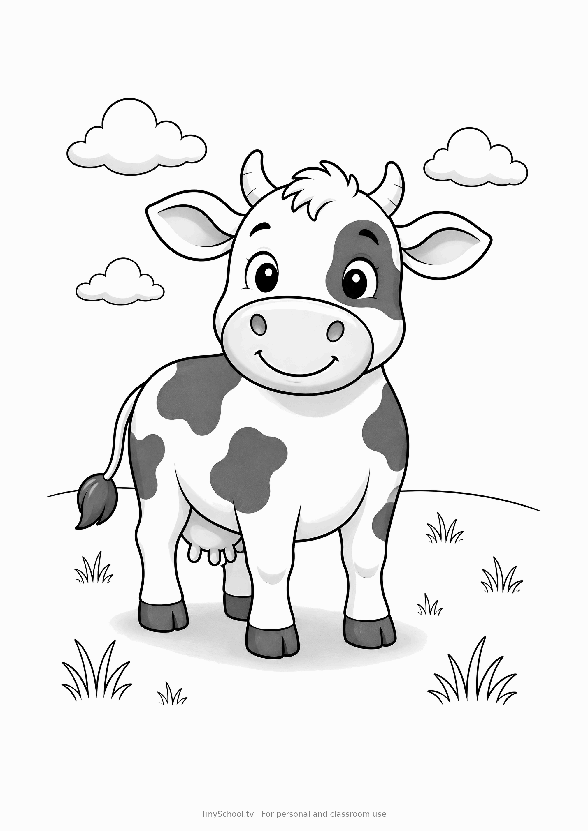 Color the cow (grayscale)