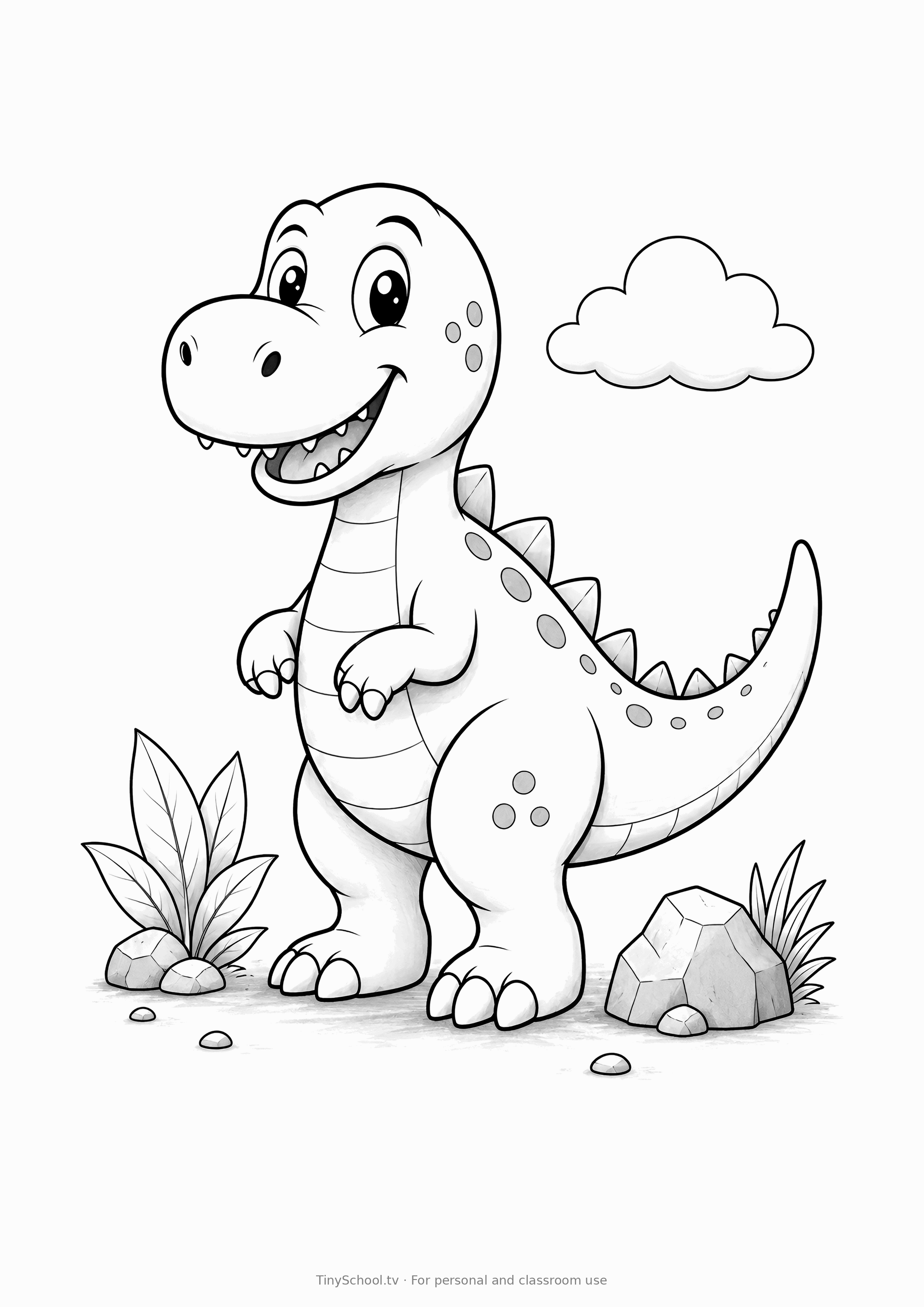 Color the dinosaur (grayscale)